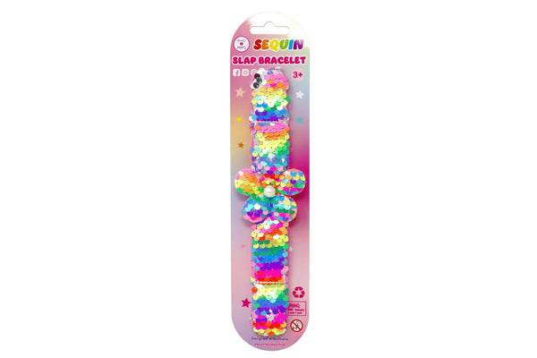 Pink Poppy: Flower Sequin Slap Bracelet (Assorted)