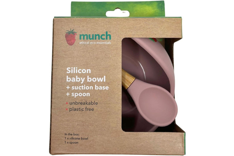 Munch: Baby Silicone Bowl And Spoon - Pink