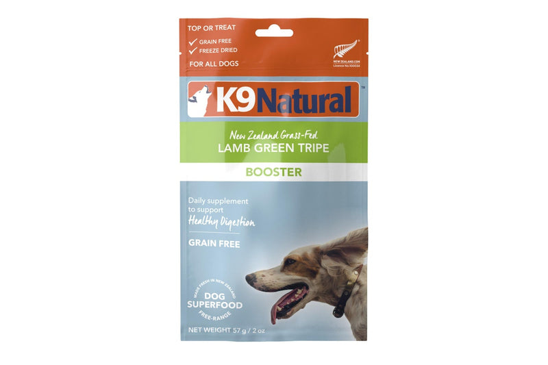 K9 Natural: Freeze-Dried Dog Food Supplement Booster, Lamb Green Tripe 57g