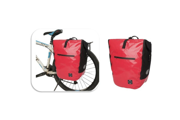 22L Red Waterproof Bike Rear Bag Pannier Frame Bicycle Back Seat Storage