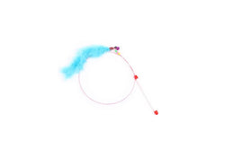 Tail Feather Cats Wand Teaser Kitten Fishing Rod Toy Funny Cat Stick Wire