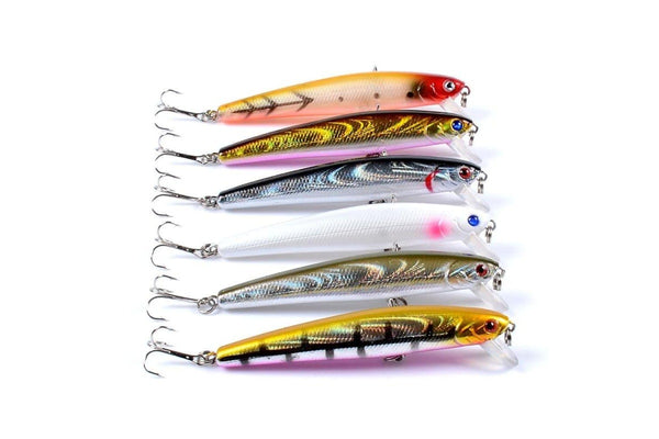 5 Piece Minnow Bionic Fake Bait 9.6cm/9.8g Plastic Floating Hard Bait