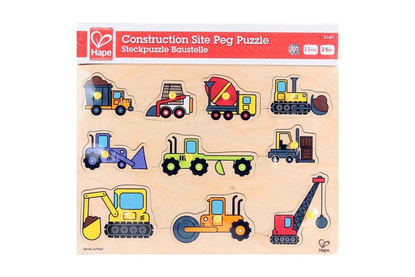 Hape: Construction Site Wooden Peg Puzzle