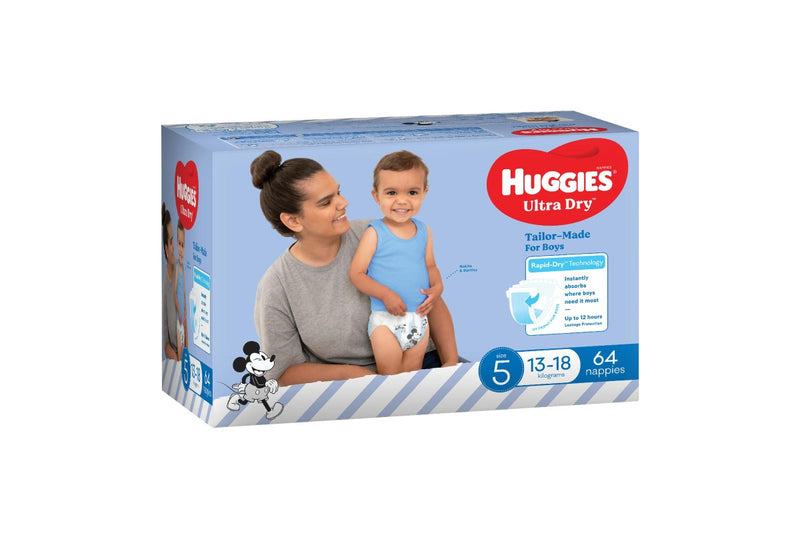 Huggies Ultra Dry Walker Boy Nappies Jumbo Pack - Size 5
