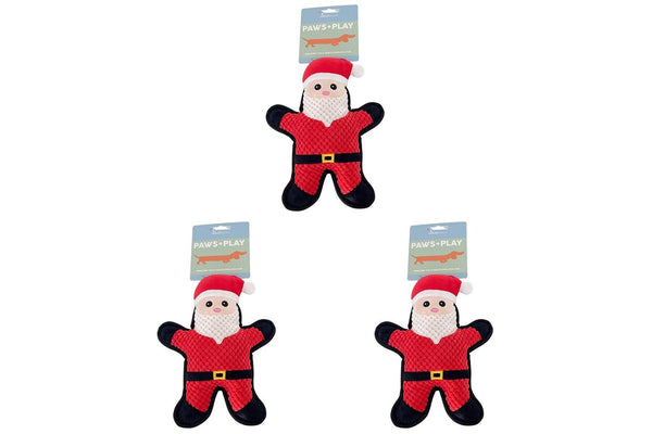 3x Urban Santa Squeaker Red 24cm Dog Pet Durable Play Interactive Chew Toy