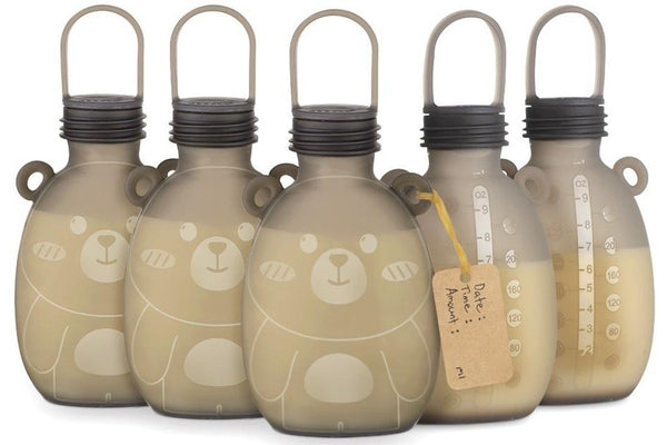 Haakaa: Happii Bear Silicone Milk Storage Bag (260ml x 5)