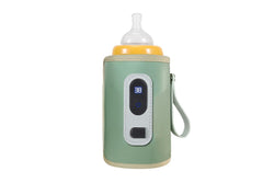 USB Digital Display Baby Milk Bottle Warmer Thermostat Portable Travel Milk Feeding Heater Bag Pouch Green