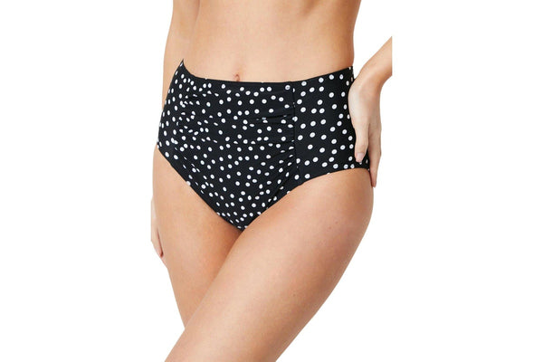 Gorgeous Womens/Ladies Spotted High Waist Bikini Bottoms (Monochrome) (10 UK)