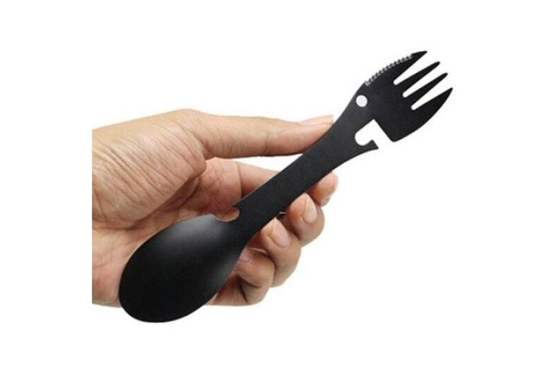 Multifunctional Stainless Steel Fork And Spoon Black - Standard