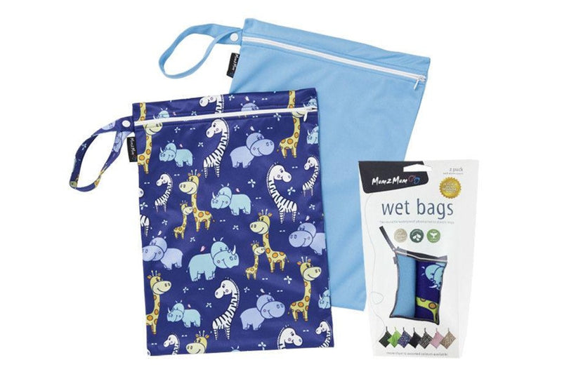 Mum 2 Mum: Wet Bag - Animals/Sky Blue (2 Pack)