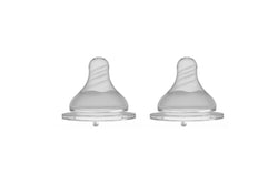 Crane Baby: Silicone Wide Neck Teat - Small (2 pack)