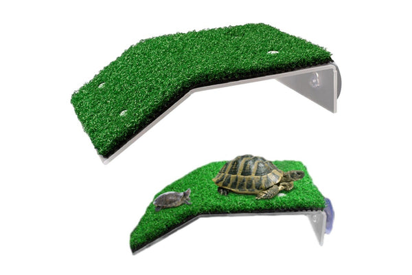 Turtle Basking Platform Simulation Grass Turtle Ramp for Fish Tank Aquarium