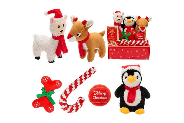 Set of 6pcs Christmas Squeaky Toys for Pet Dogs