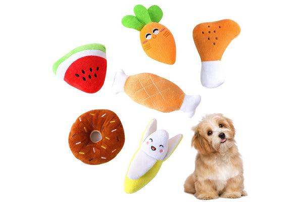 ZOOMIES 6-Pack Dog Squeaky Toys - Fruit