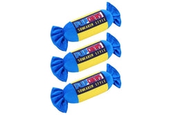 3x Paws & Claws 28cm Candy Roll Oxford Pup Chews Interactive Dog Toy w Squeaker