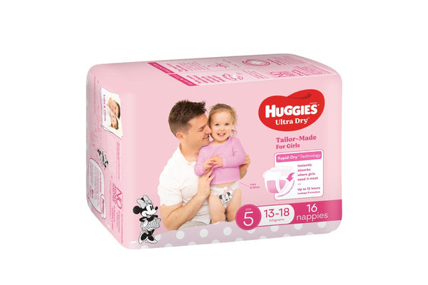 Huggies Ultra Dry Convenience Walker Girl Nappies - Size 5