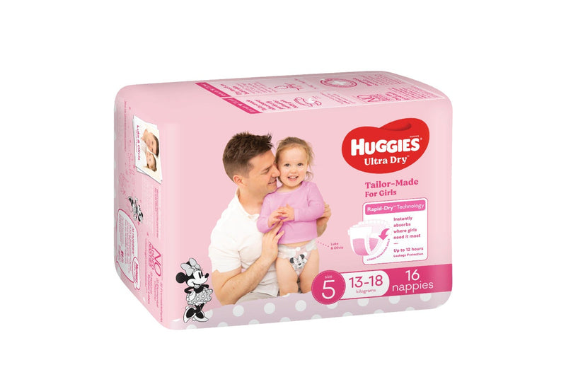 Huggies Ultra Dry Convenience Walker Girl Nappies - Size 5