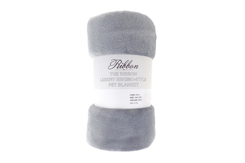 Ribbon Eskimo Style Dog Blanket (Grey) (One Size)