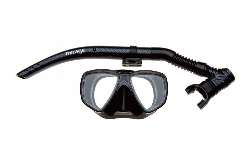 Mirage Carbon Adult Mask & Snorkel Set - Black