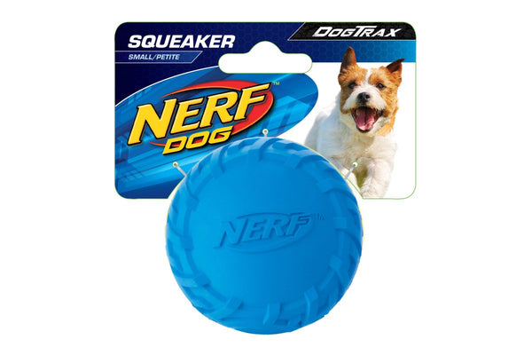 Nerf Dog 2.5" Small Tire Squeak Ball Interactive Rubber Textured Small Dog Toy