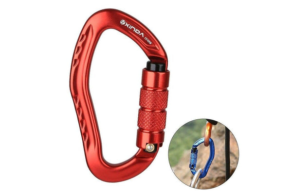 22Kn Auto Locking Gate Carabiner Red - Standard