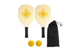 Wooden Pickleball Paddle & Ball Set with Carry Bag