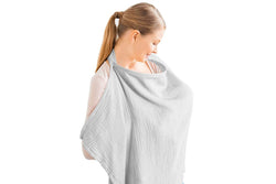 Nursing Cover Mother Nursing Apron Breastfeeding Cover with Adjustable Hoop Grey