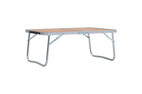 Folding Camping Table Brown Aluminium 60x40 Cm Anonl