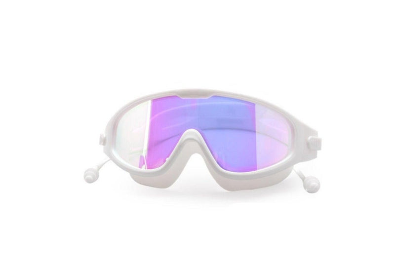 Adult Swimming Glasses Diving Goggles Waterproof And Anti Fog Hd Colourful - White - Standard