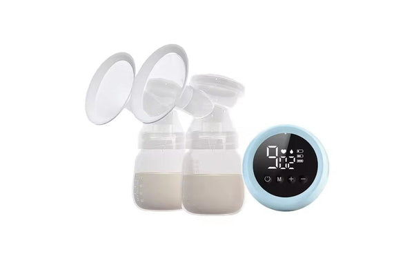 Electric Dual Breast Pump LCD Display Breastfeeding Pump 3 Modes Nursing Breast Milk Pump Blue