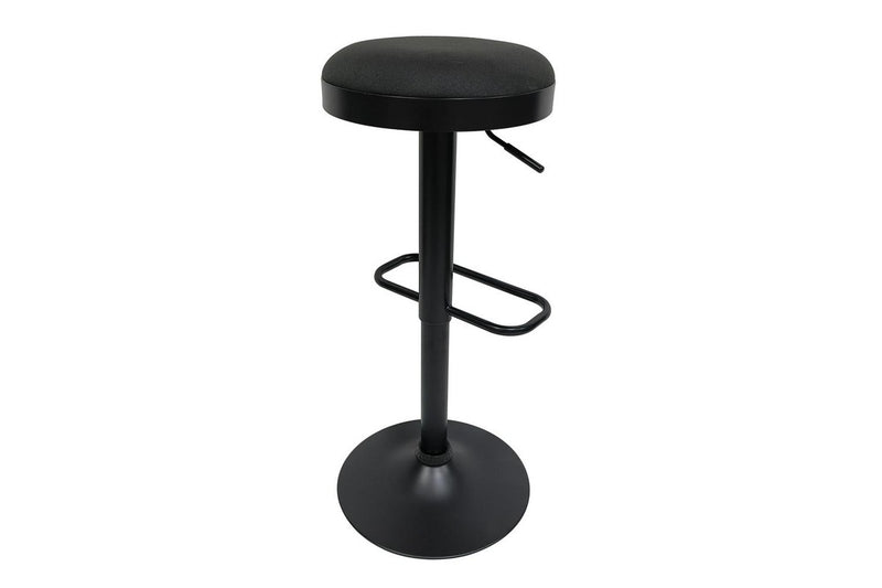 Fraser Country Set of 2 Adjustable Swivel Fabric Round Bar Stool - Black