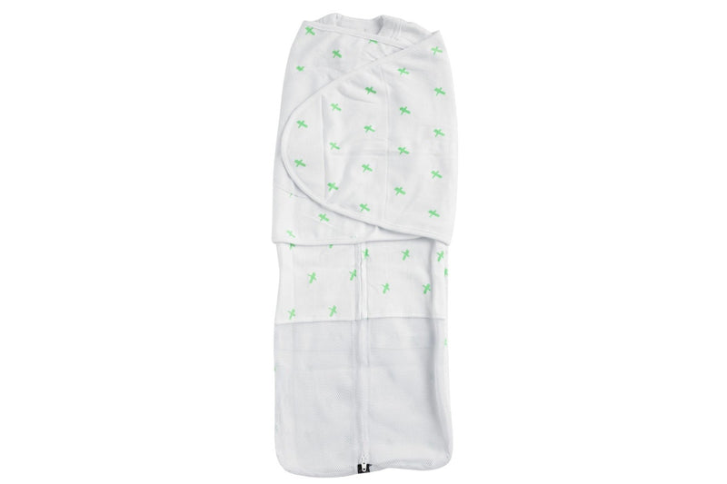 Mum 2 Mum: Summer DreamSwaddle - Green Criss-Cross (Small)