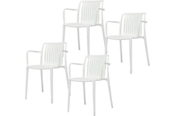 Fraser Country Set of 4 Contemporary Modern Dining Chair - White