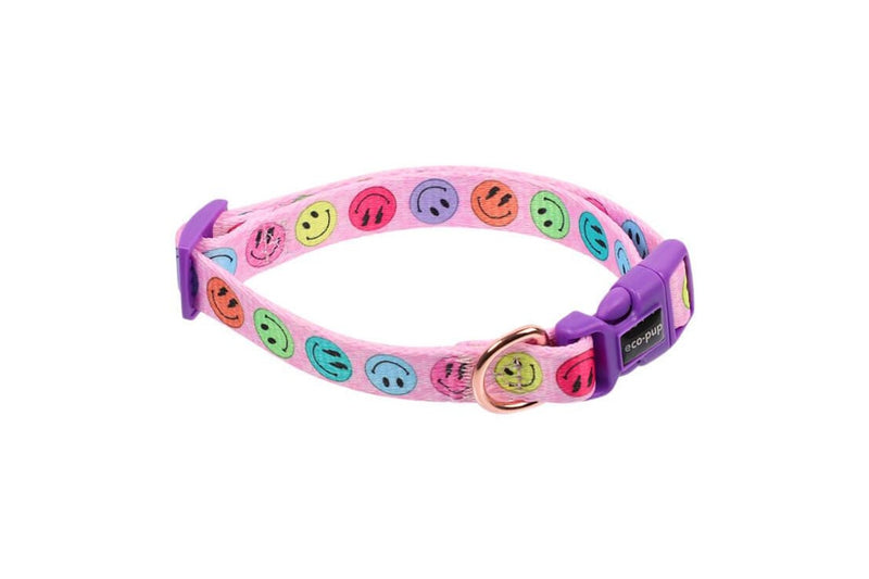 Eco-Pup Dog Outdoor Walking Collar Size Small Smiley Pattern Pet Dress Up