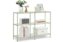 VASAGLE 1M Console Table with Tempered Glass - Laurel Green and Transparent