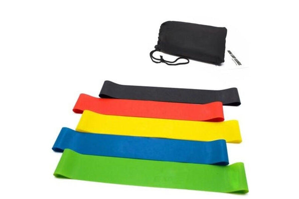 5 Pcs Resistance Band Levels Latex Strength Training Loops Workout Fitness Colors - Standard