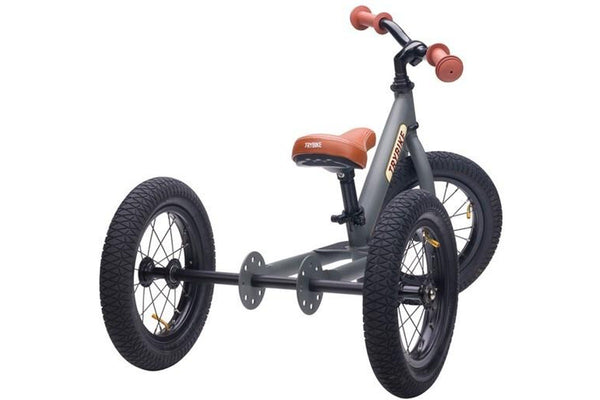 Trybike: 2-In-1 Steel Balance Bike - (Matte Grey/Brown)