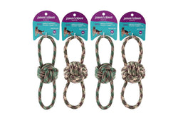 4x Paws & Claws Military 22cm Knotted Pet Dog Tugger Toy Chew Bite Training Asst