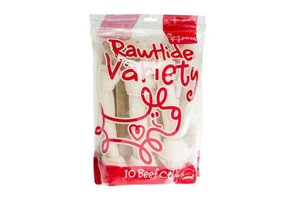 Yours Droolly: Rawhide Variety Pack - 10 Piece Large