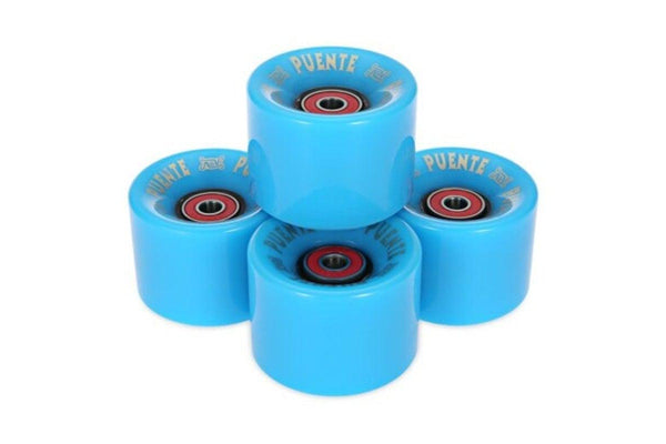 4Pcs 60 X 45Mm Skateboard Wheel Skating Longboard Roller With Bearing Blue - Standard