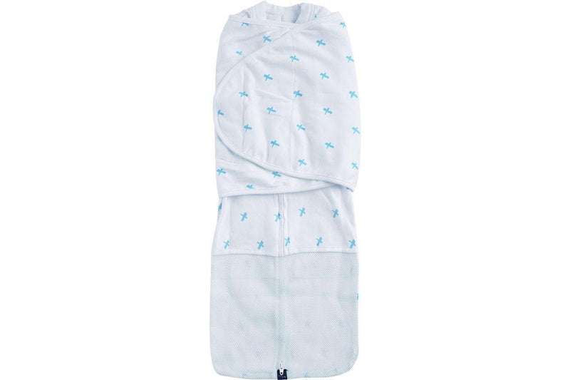 Mum 2 Mum Summer DreamSwaddle Small - Blue Criss-Cross