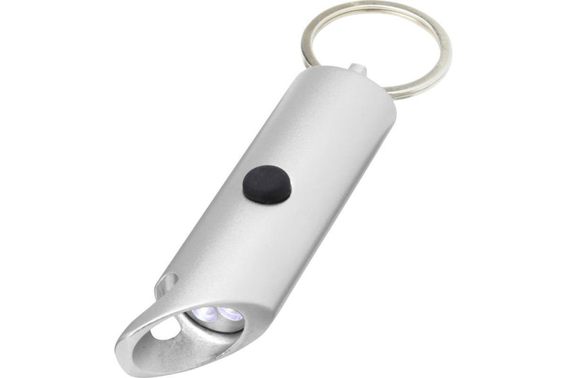 Flare Recycled Aluminium Torch Keyring (Silver) (One Size)