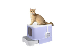 Cat Litter Box Fully Enclosed Toilet Purple