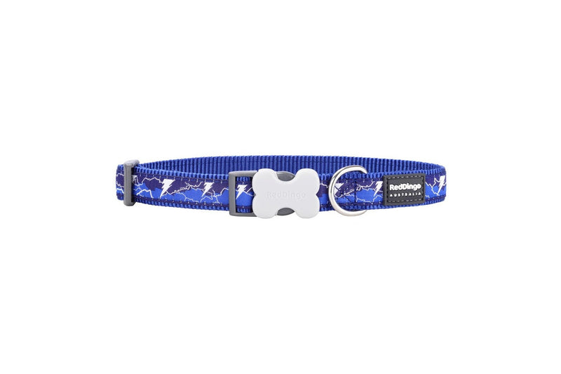 Dog Collar By Red Dingo Style Lightning Navy Blue