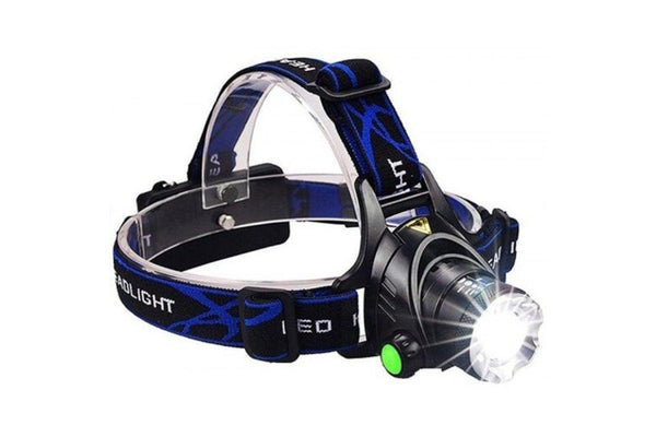 Waterproof Head Torch Flashlight Lamp Fishing Hunting Light Black - Standard