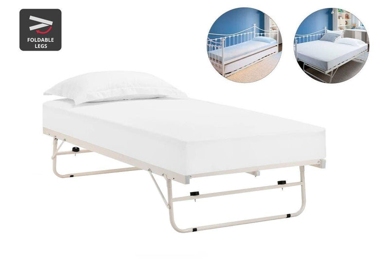 Shangri-La Seattle Pull out Trundle Bed (White, Single)