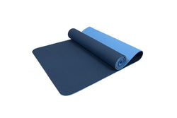 TPE 6mm Dual Blue Yoga Mat Extra Thick Gym Mat Fitness Excise Rubber Mat