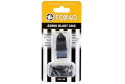 Fox 40 Sonik Blast CMG Pealess Whistle Outdoor Safety Referee Sports - Black