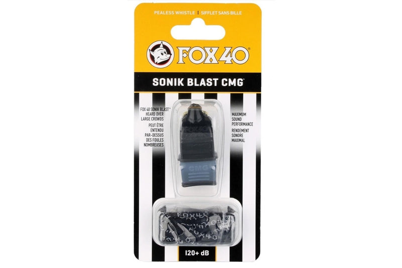 Fox 40 Sonik Blast CMG Pealess Whistle Outdoor Safety Referee Sports - Black