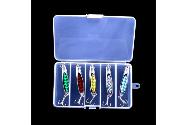 5 Colour Boxed Laser Sequin Baits With Oblique Cut Hengjia Sp0715b